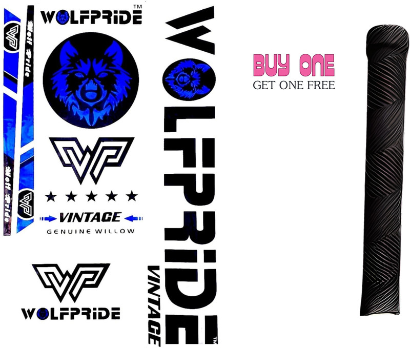 WOLF PRIDE Zone Vinyl cricket with Grip Bat Sticker(Blue, White)