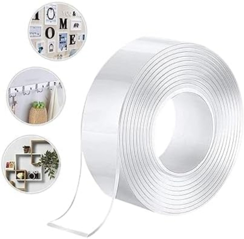 SIMPLEhouse Transparent Double sided Tape use for Photo frame, 3 Meter Tape Support Tape(White)