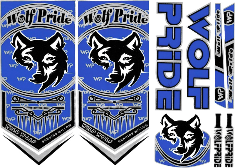 WOLF PRIDE premium Quality Vinyl cricket bat sticker for plastic bat wooden bat etc Bat Sticker(Blue, Black)
