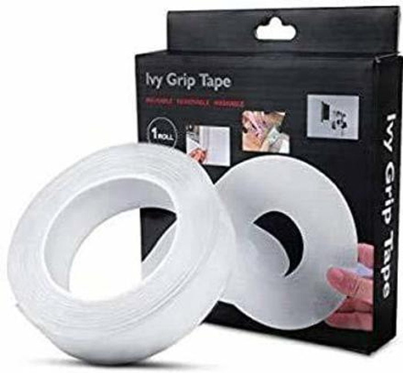 EKDHRA Double Sided Nano Adhesive Tape, Washable Tape Grip Tape (White) Grip Tape(White)