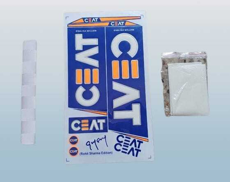 CEAT Rohit Sharma blue-01 with grip and fiber tape Bat Sticker(Blue)