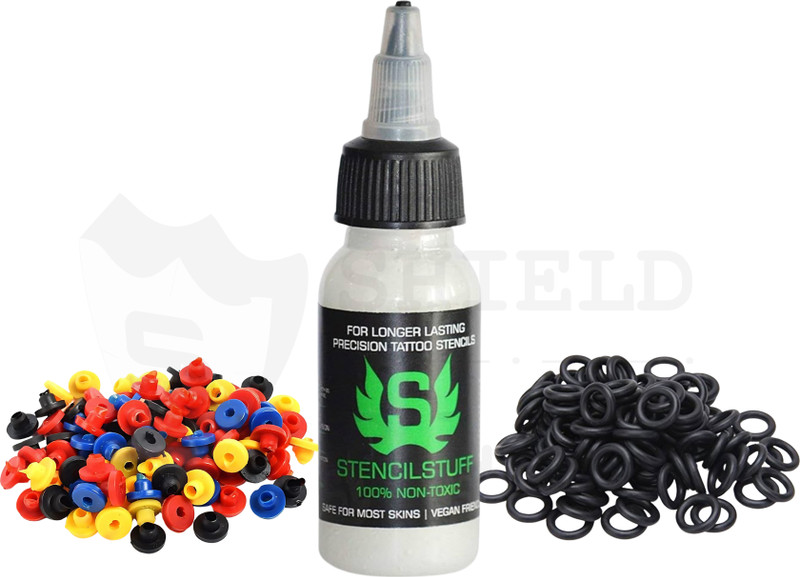 tattoo STENCIL STUFF (1) + RUBBER NIPPLE(100) +O RING (100) COMBO OF 3 DIFFERENT PRODUCT (PACK OF 201 PCS) Temporary Tattoo Kit