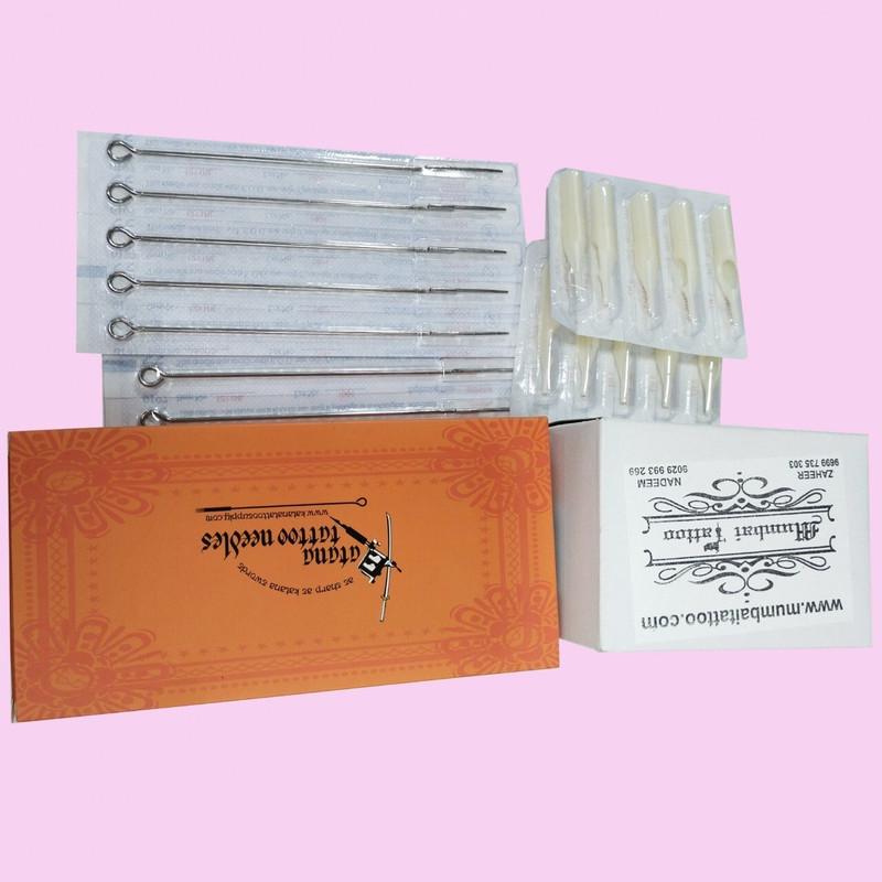 Mumbai Tattoo ORANGE 5RT -5RL COMBO PACK Disposable Round Liner Tattoo Needles(Pack of 50)