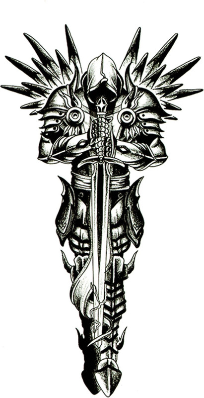 The Canvas Arts Temporary Tattoo Realistic Look Stickers Design Men Women Boys Girls Waterproof(Warrior Tattoo)