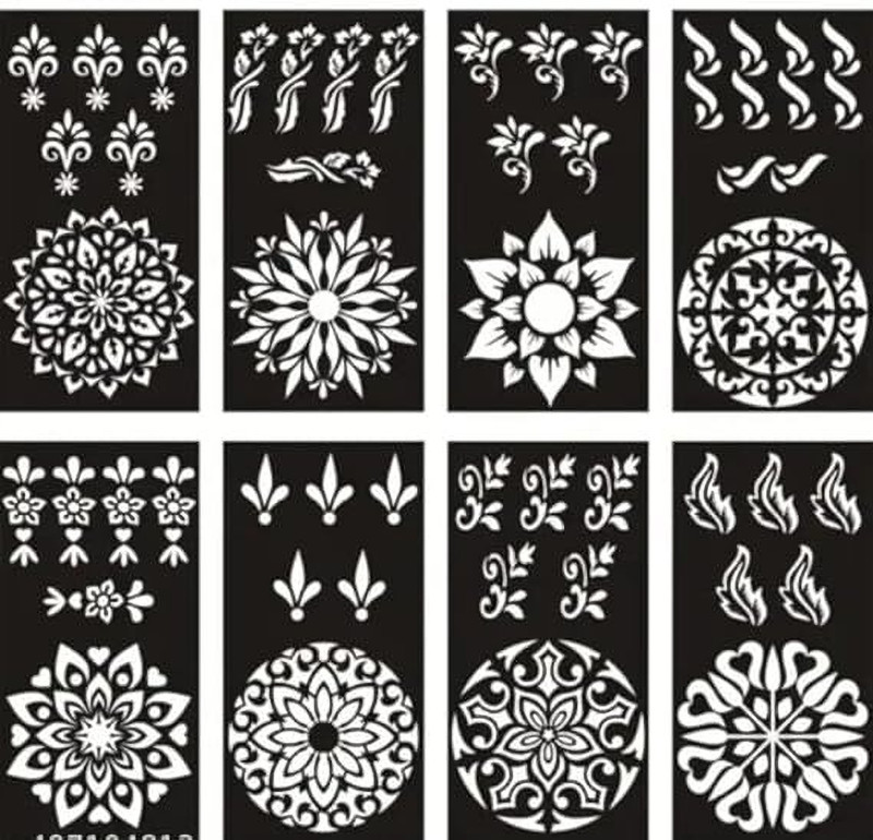 D KING Heena Mehandi Tattoo Stencil Set by – Temporary Henna(Mehandi Tattoo)
