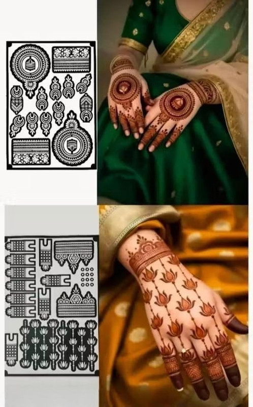 SHOOLIN Unique Mehndi Stencil For Female hands, Mehndi Design(Unique Mehndi Stencil For Female hands, Mehndi Design)