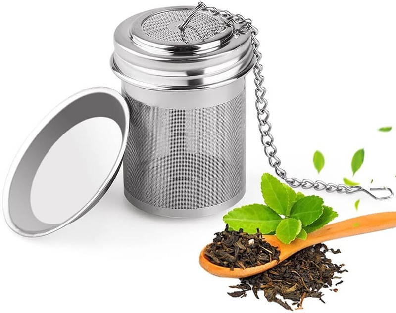 maycreate Tea Infuser with Lid Stainless Steel Fine Mesh Strainer for Loose Leaf Herb Tea Tea Strainer(Pack of 1)