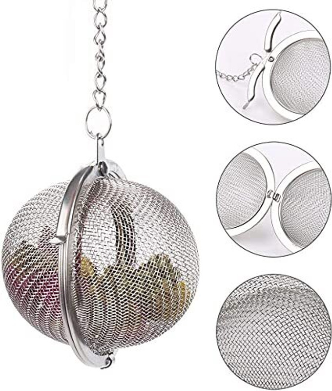 YOMITH Tea Infuser Ball with Chain Fine Mesh Strainer for Loose Leaf Tea, Herbs Tea Strainer(Pack of 1)