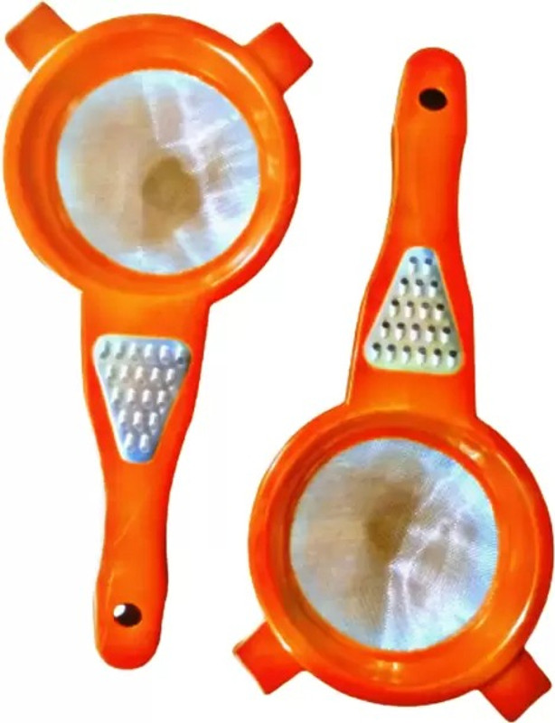 Kitchen4U 2 in 1 Plastic Tea/Coffee Stainer with Garlic/Ginger Grater Sided Holder Tea Strainer(Pack of 2)