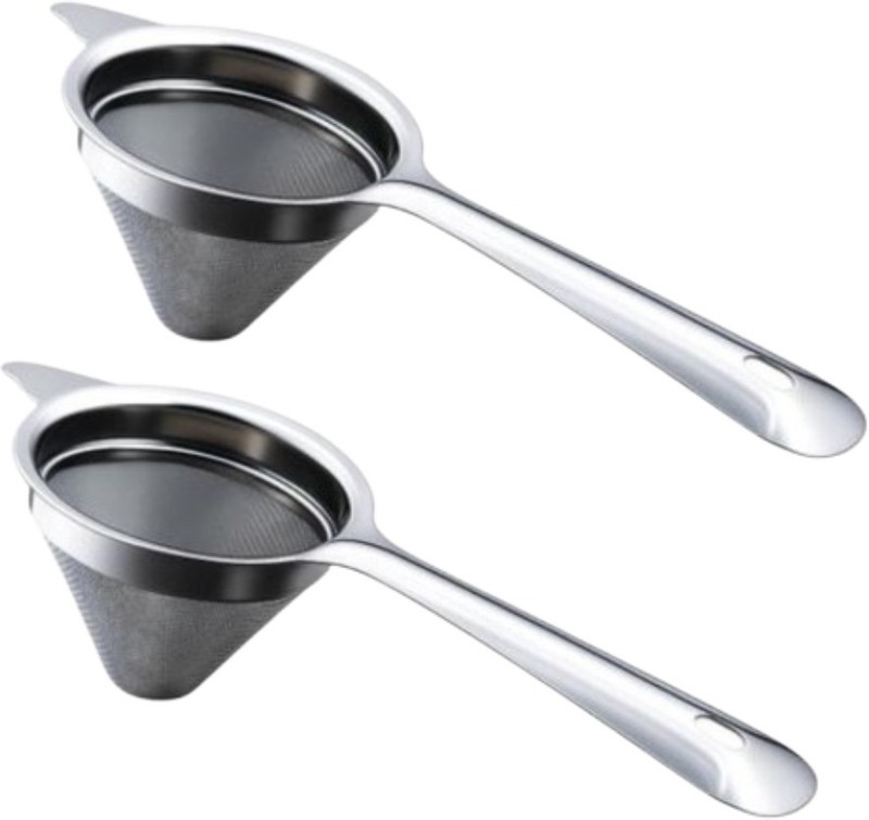 Luxsan Tea & Ghee Strainer, Fine Mesh, Long Handle Tea Strainer(Pack of 2)