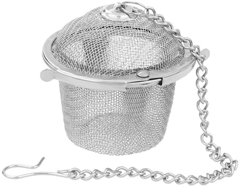 KitchenFest Stainless Steel Tea Infuser for Tea Brewing with Chain Hook Strainer(Steel Pack of 1)