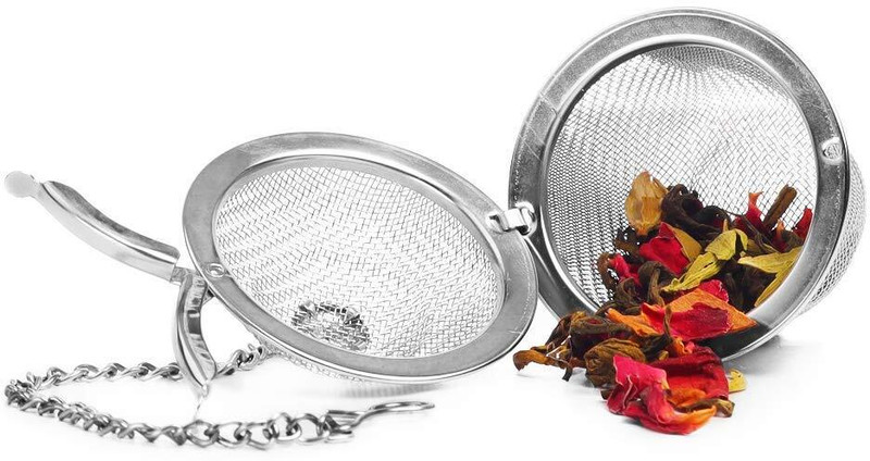 Vrundavan Care Filter Ball Herbs Infuser with Extended Chain Hook for Loose Spices 8.7 Cm Tea Strainer(Pack of 1)