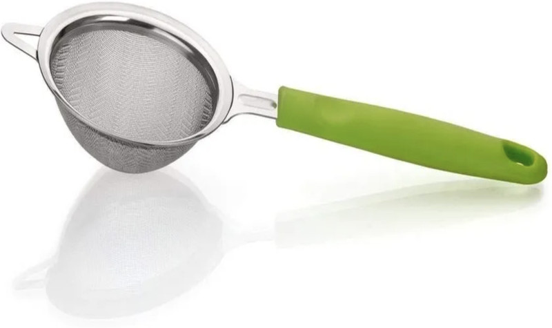 DST Stainless Steel Fine Mesh Kitchen Strainer with Green Handle Tea Strainer(Pack of 1)
