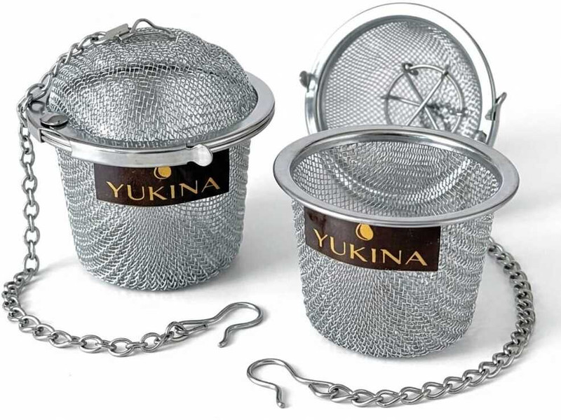 YUKINA Stainless Steel Teapot for Green Tea | Tea Kettle with Strainer for Home Office Tea Strainer(Pack of 2)