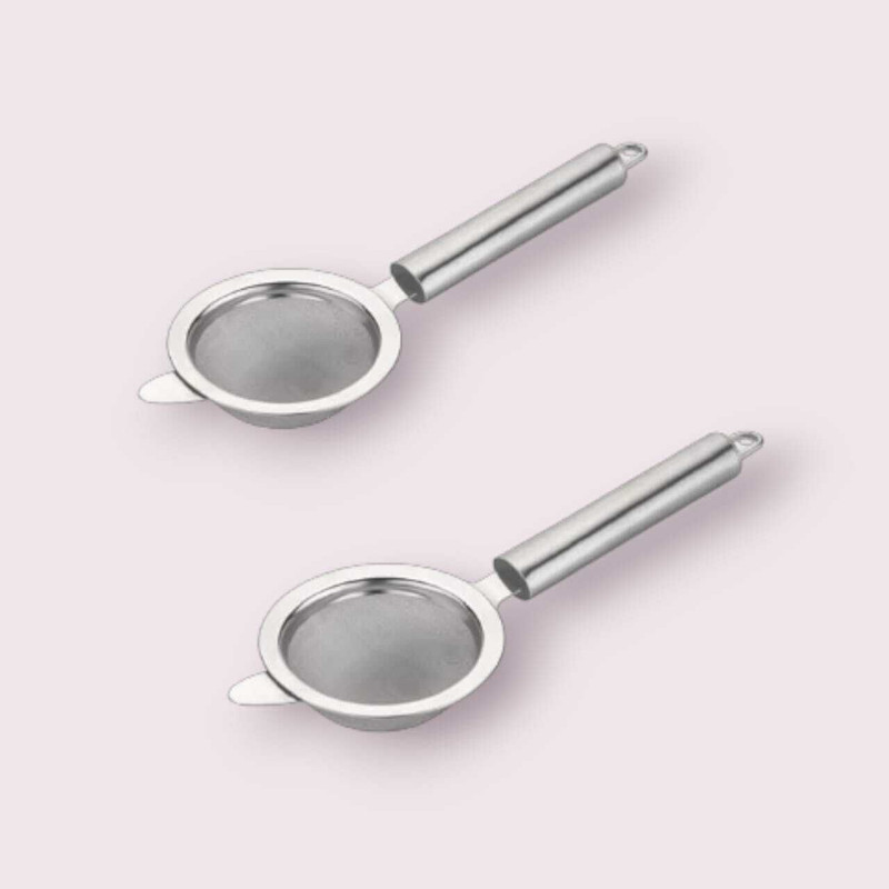 GENX STEEL HANDLE HEAVY TEA&COFFEE STAINER Tea Strainer(Pack of 2)