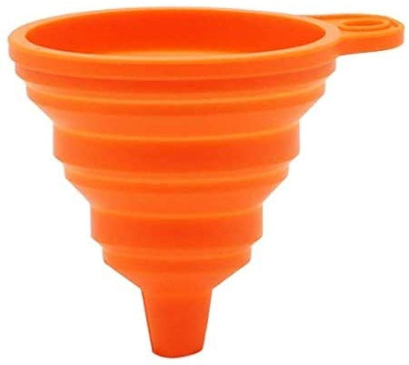 Vinishq Silicone Collapsible Funnel |Narrow & Wide Mouth Hopper For Liquid Transfer Plastic Funnel(Multicolor, Pack of 2)