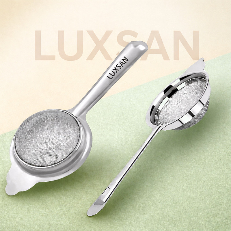Luxsan Premium Stainless Steel for Loose Leaf Tea – Extra Fine Double Mesh Tea Strainer(Pack of 2)