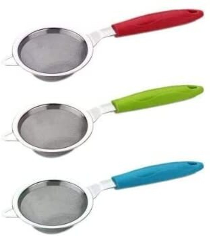 CRYZONE Tea Strainer, Chhalni, Coffee Strainer for Tea & Coffee (Multicolor) Tea Strainer(Pack of 3)