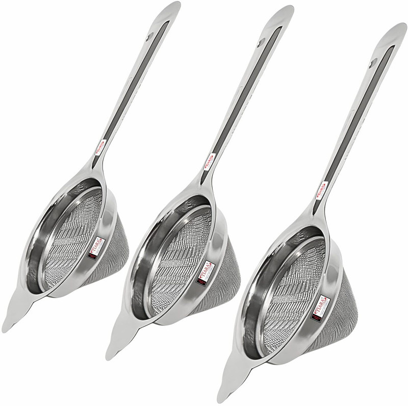 EMVORA Stainless Steel Fine Mesh Strainer Set, 3 Sizes, Kitchen Sieves Tea Strainer(Pack of 3)