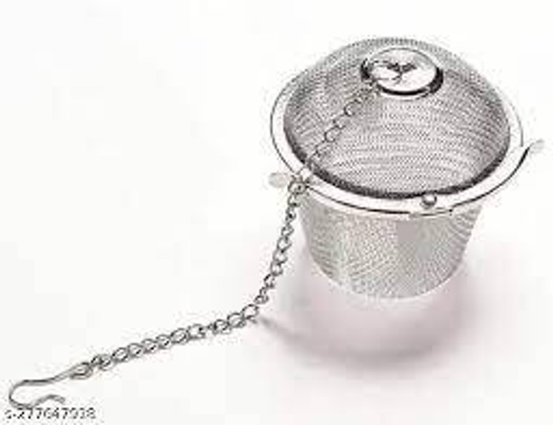 Om Ji Dwarka Stainless steel Teapot Green tea filter coffee mesh ball infuser (Basket) Tea Strainer(Pack of 1)