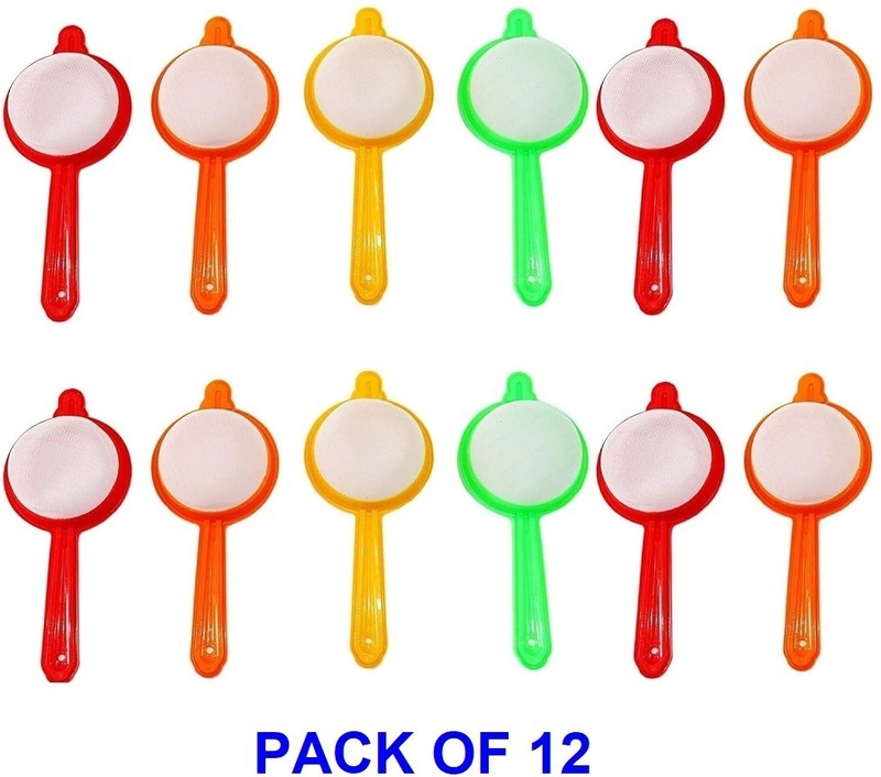 Agromech Plastic Tea and Coffee Strainers Chai Chalni Multicolour Double Layered Net Tea Strainer(Pack of 12)