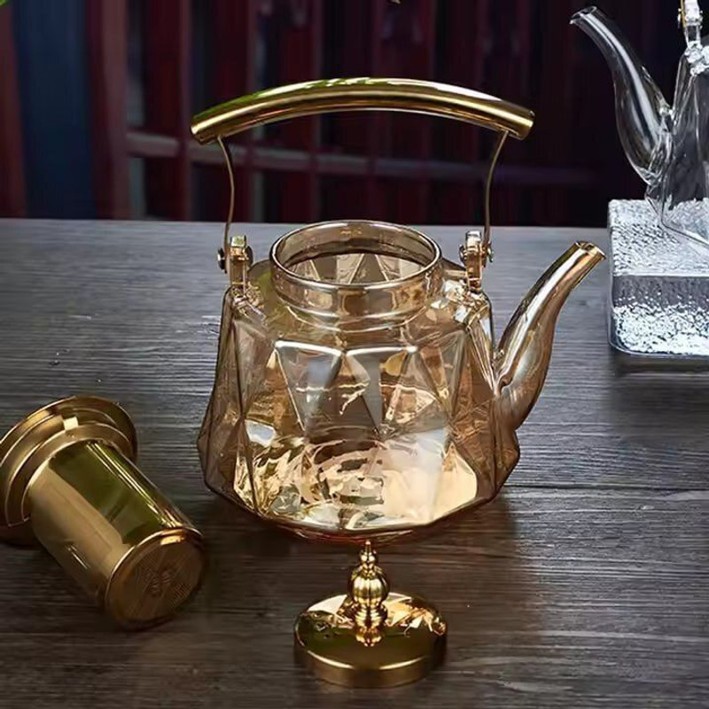 prapti enterprisee Heat -Resistant High Borosilicate Glass Teapot Tea Urn(1000 ml)