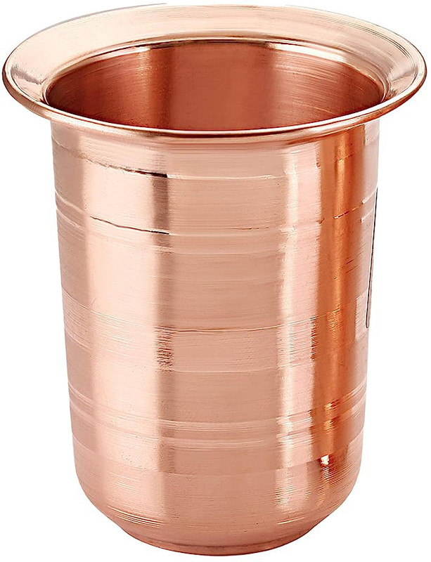 Ayyappantraders Ayyappan Traders Pure Copper Tumbler | Luxury Designed Copper Glass Tumbler Tea Urn(250 ml)