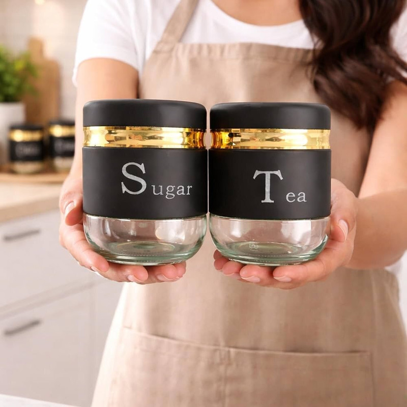 KEDANSH Glass Storage Jar Set Tea Urn(350 ml)