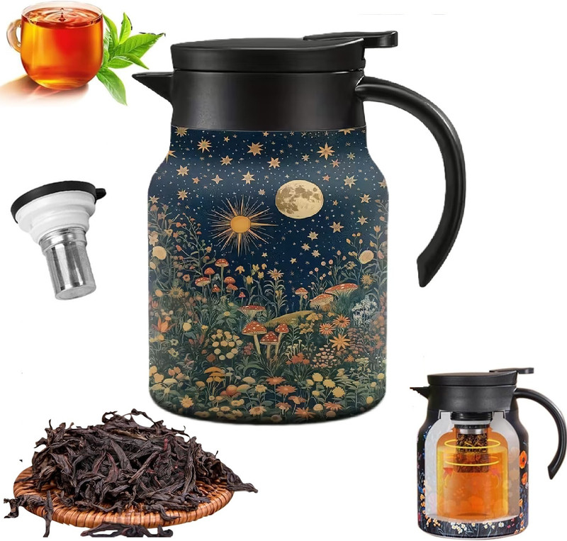 Deoxys Thermos Tea Pot,Insulated Teapot Detachable 1000ml Tea Urn(1000 ml)