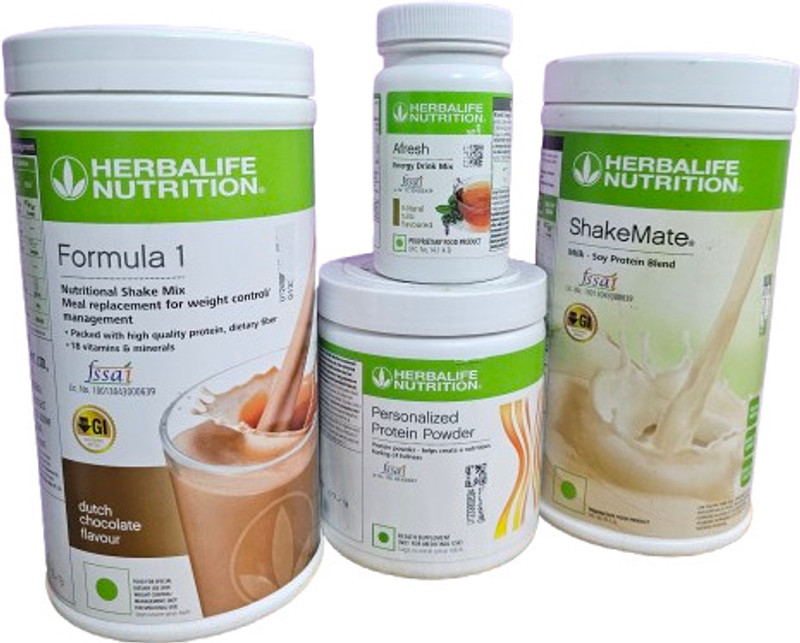Herbalife Nutrition F-1 CHOCOLATE SHAKE &PROTEIN POWDER 200GM & SHAKEMATE & ENERGY DRINK TULSI Nutrition Drink(1250 g, CHOCOLATE Flavored)