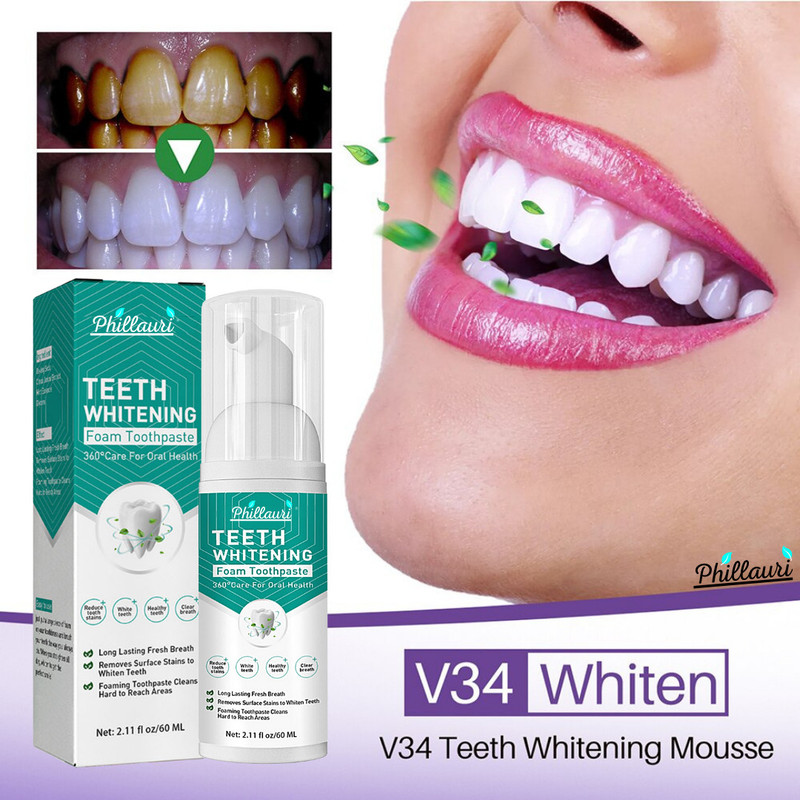 smartdrops Natural teeth whitening foam cleaner for men women Teeth Whitening Kit