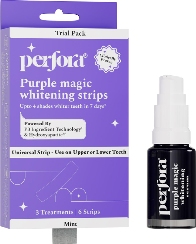 Perfora Instant Glow Combo - Purple Strips & Purple Magic Serum (10ml), Purple Teeth Whitening Kit