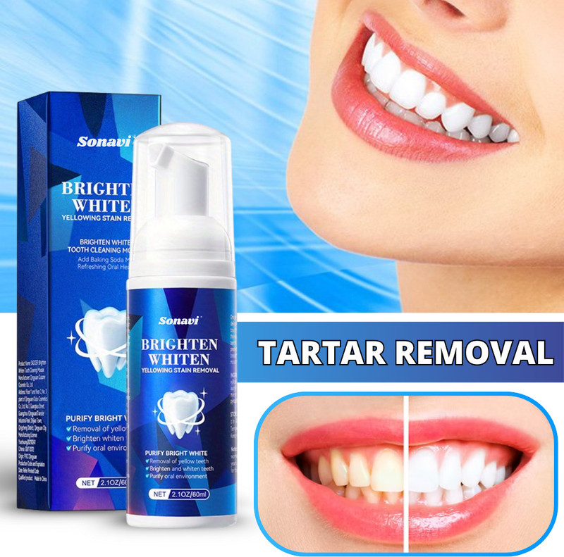 Sonavi Teeth Whitening Foam Toothpaste Remove Stains, Mousse & Teeth Refreshing Teeth Whitening Kit