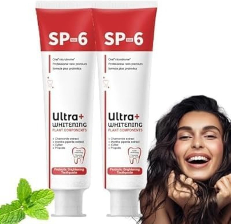 SIYDHA Sp 6 Tooth Paste Foam Ultra Whitening Probiotic Daily Use Toothpaste {30g X 2} Teeth Whitening Kit