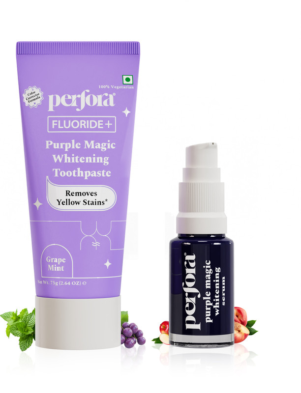 Perfora Teeth Whitening Combo | Purple Serum & Purple Toothpaste combo Teeth Whitening Kit