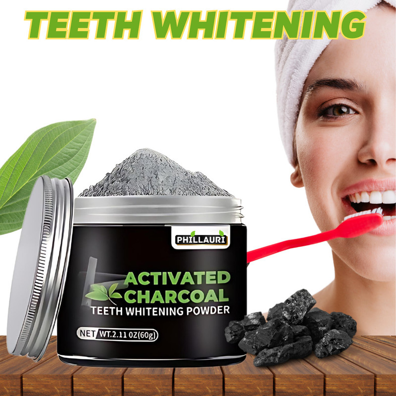 Phillauri Charcoal And Mint Formula Powder For Dental Hygiene And Health Teeth Whitening Kit
