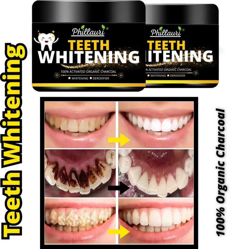 Phillauri Teeth Toothpaste||Polishes Enamel||Removes Plaque||(pack of 2) Teeth Whitening Kit
