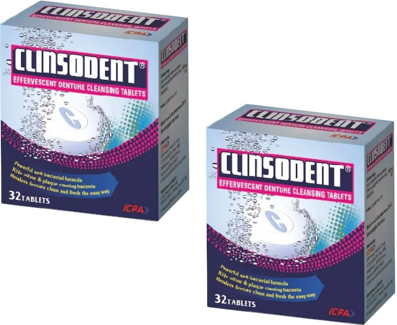 MEDDENT Clinsodent Denture Cleansing Powder Teeth Whitening Kit