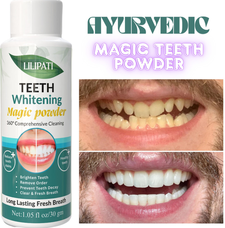 LILIPATI Teeth Whitening Powder for Yellow Teeth Removal Teeth Wipe(Pack of1)