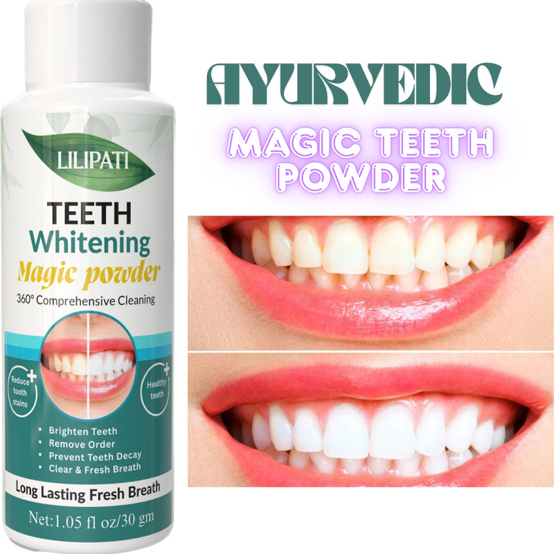 LILIPATI Herbal Tooth Cleaning Powder for White Teeth, Bad Breath & Tooth Decay Teeth Wipe(Pack of1)