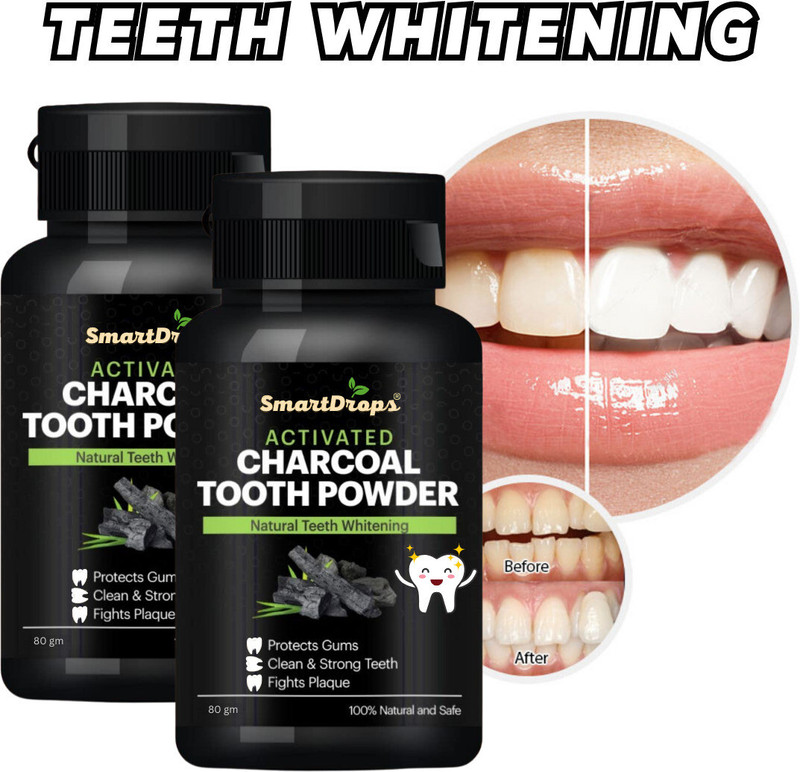 smartdrops Teeth Whitening Powder For Clean Yellow Strain, Tartar, Gutkha Strain Teeth Whitening Kit