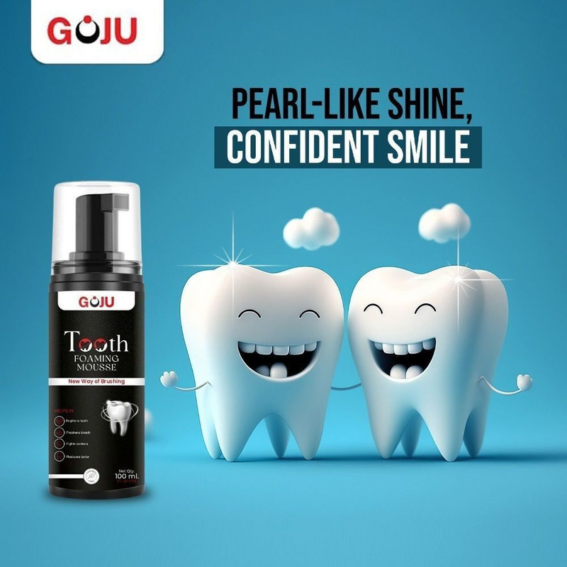 GOJU Pack of 1-Deep Cleaning Tooth Foaming Mousse with Anti-Plaque Properties Teeth Whitening liquid(100 ml)