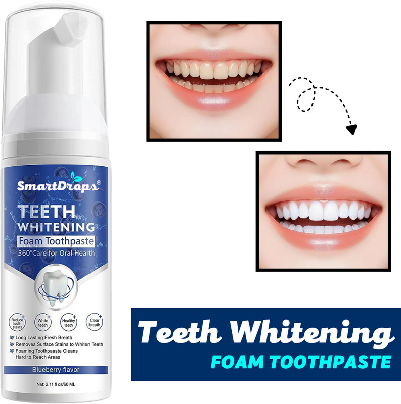 smartdrops Teeth Whitening & Mint Cold freshness, Toothpaste for Stain Removal Teeth Whitening liquid(60 ml)