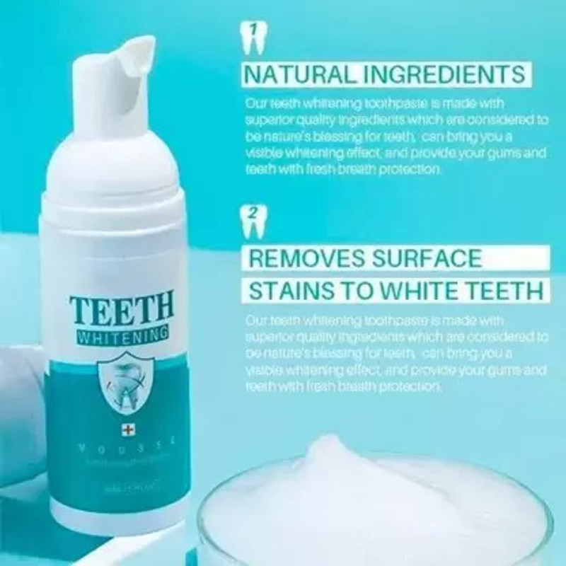 Qwera Cleaning Teeth Whitening Mousse Foam Toothpaste Oral Hygiene Effective - mint(50 ml)