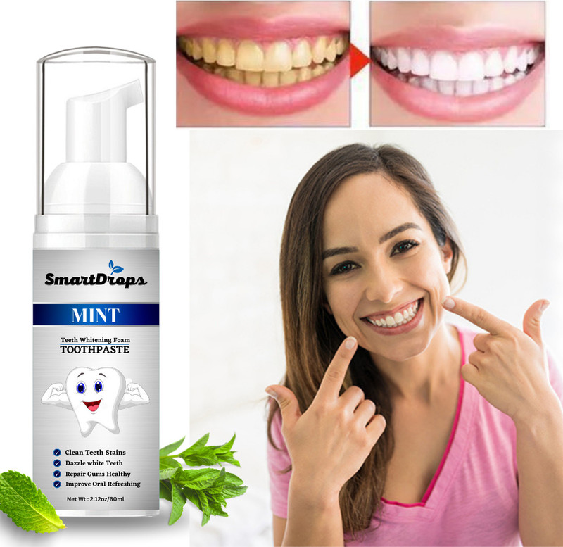 smartdrops Bad Breath Foam Deep Cleaning Teeth Whitening Oral Care Health Tooth Cleaning Teeth Whitening liquid(60 ml)
