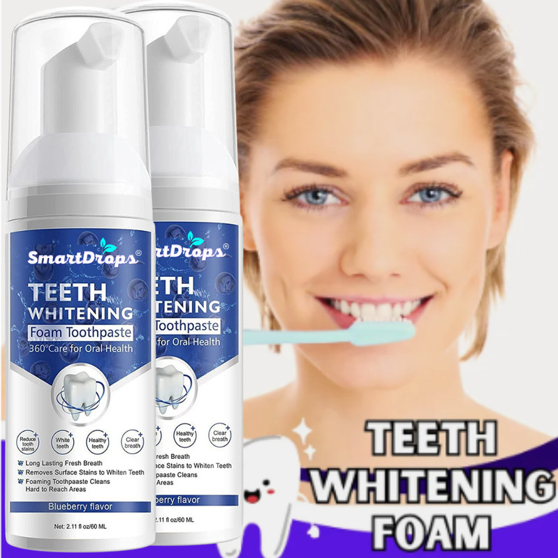 smartdrops Premium Teeth Foam Deep Clean Fresh Feeling Teeth Whitening liquid(120 ml)