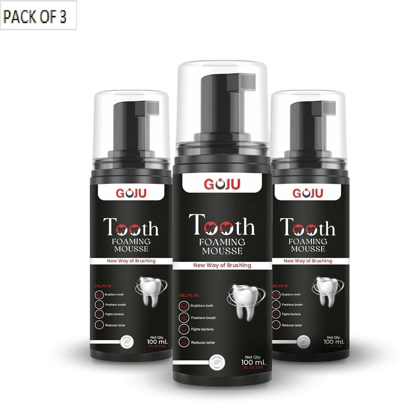 GOJU Tooth Foaming Mousse Ideal for Sensitive Teeth & Gums, Long Lasting Fresh Beath Teeth Whitening liquid(300 ml)