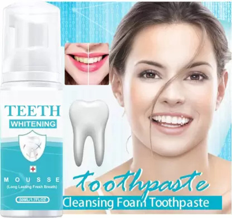 Prifakt Teeth Whitening Foam Deeply Clean Gums And All Stains - Mint(60 ml)