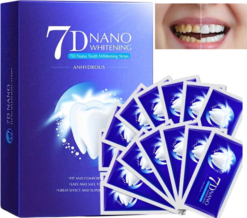 mil9us 7D Nano Teeth Whitening Strips, Enamel-Safe & Sensitivity-Free Teeth Whitening Teeth Wipe(Pack of14)