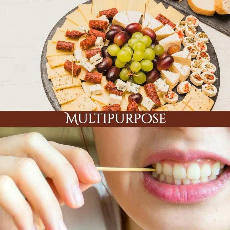 GrahLogy 1000 Disposable Biodegradable Wooden Toothpick Sticks Teeth Cleaner Teeth Wipe(Pack of1000)